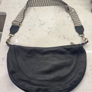 Anthropologie Luna Black Vegan Leather Slouchy Crossbody/ Shoulder Bag